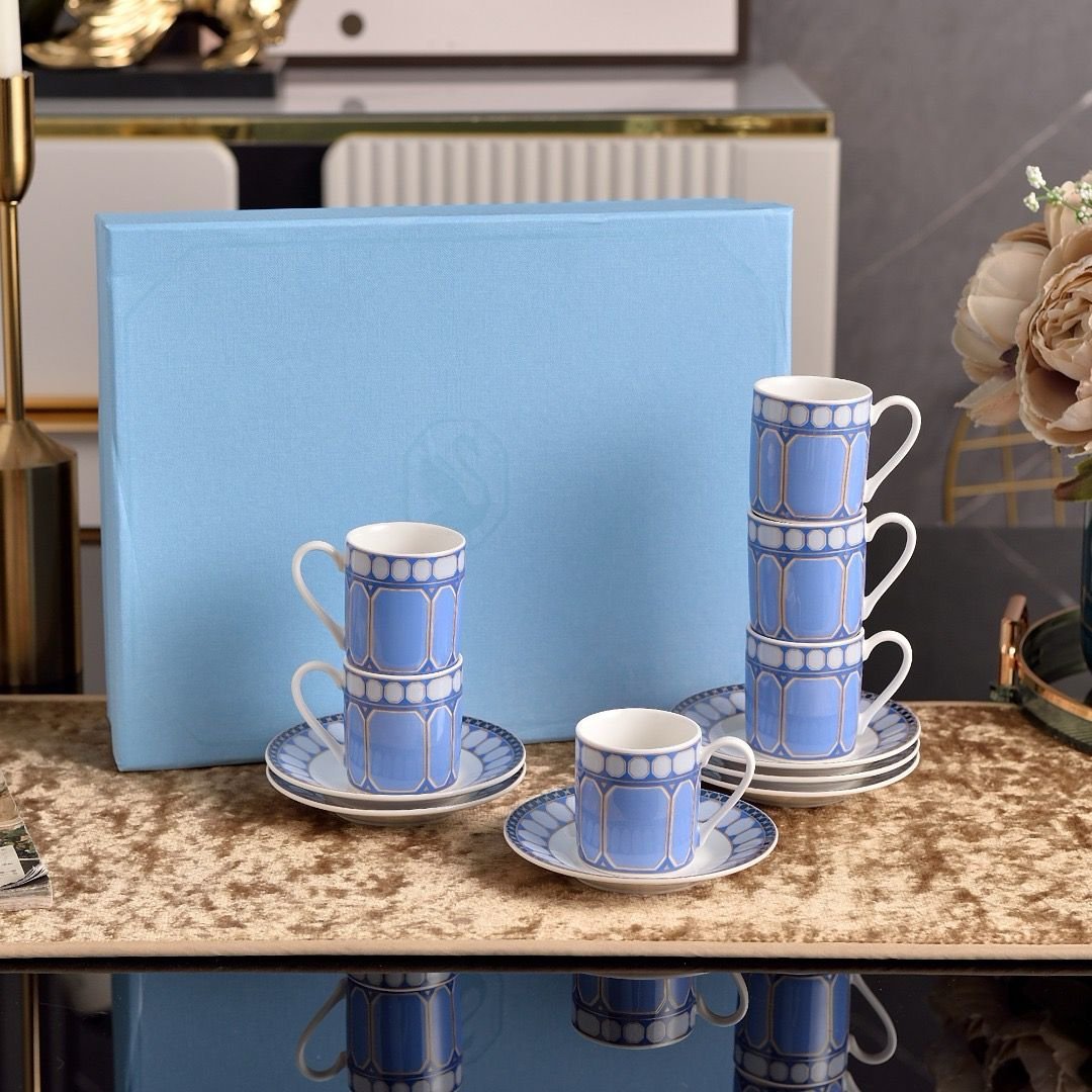 Swarovski Turkish coffee set of six cups with saucers. Three colors are available. - Image 7 of 10